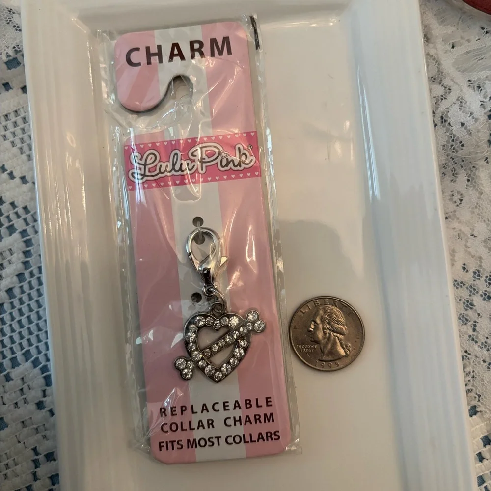 Lulu Pink Heart Collar Charm
